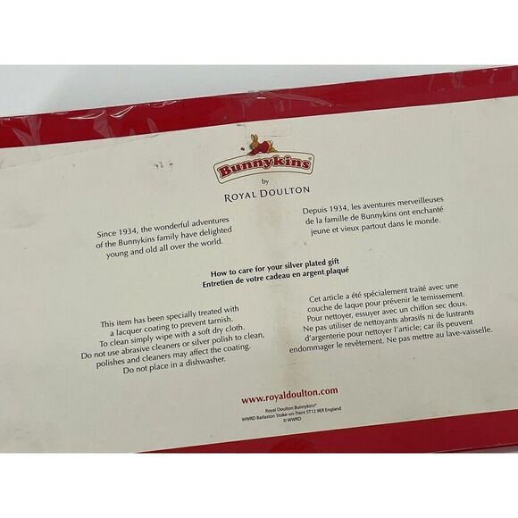 NiB Bunnykins Silver Double Frame by Royal Doulton New In Damaged Box 3.5”x3.5” - Picture 9 of 12